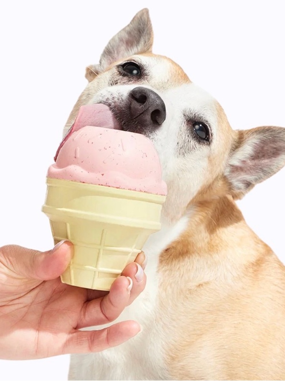 Bark Box Super Chewer M-L rubber ice cream cone Dog toy NEW wacky bounce. Squeak